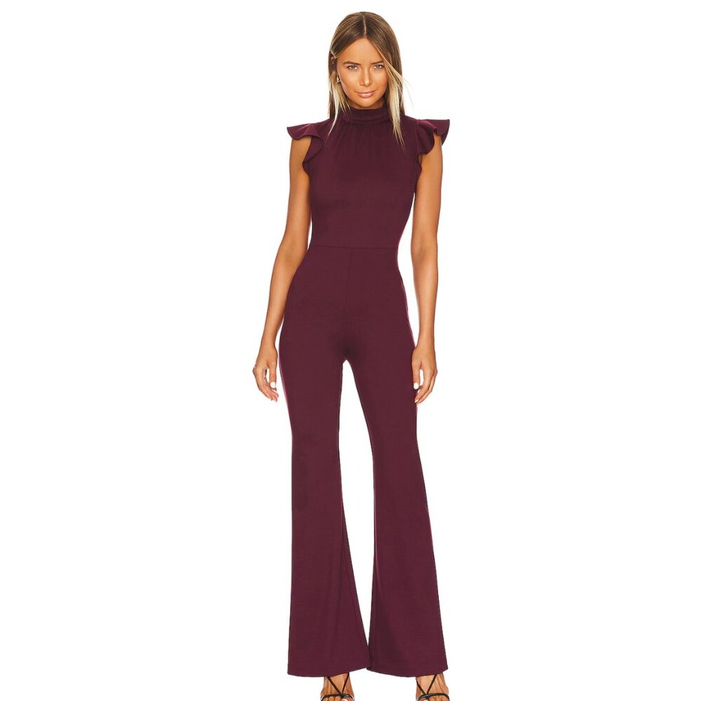 Amanda Uprichard x Revolve Davina Jumpsuit Merlot Size Small